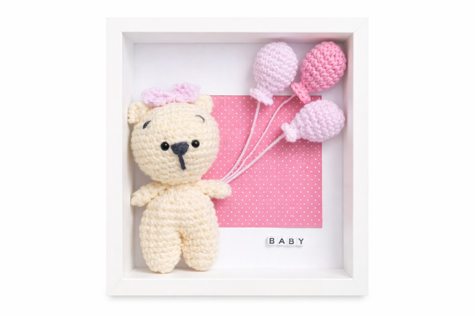 Baby bear pink framed gift